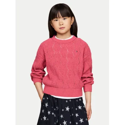 Zdjęcie Tommy Hilfiger Sweter Chenille KG0KG08153 Różowy Regular Fit