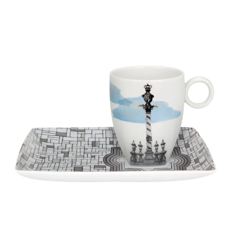 picture 1 Stylish porcelain tray with a cup - Vista Alegre