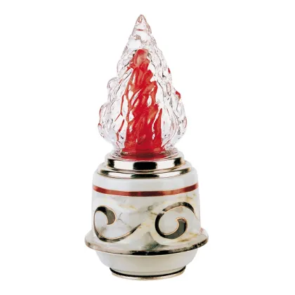 Zdjęcie Stylowa lampa elektryczna z porcelany oraz dekoracjami na nagrobki