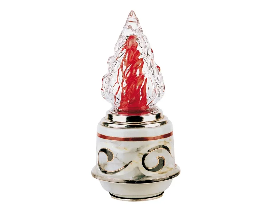 obrazek 1 Stylowa lampa elektryczna z porcelany oraz dekoracjami na nagrobki