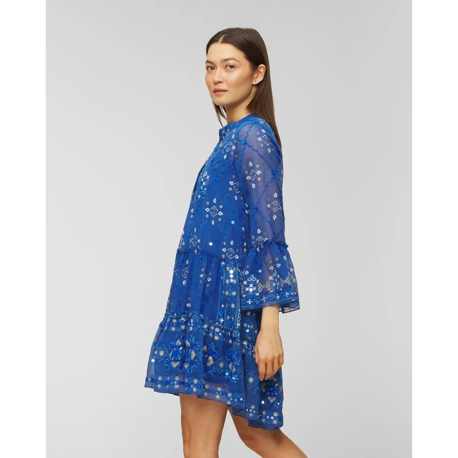 obrazek 1 Sukienka Juliet Dunn Mosaic Flared Sleeve Dress
