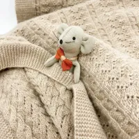 Zdjęcie Kocyk Sofia Wełna Merino beżowy