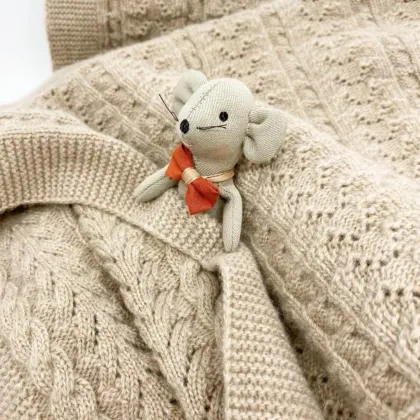 Zdjęcie Kocyk Sofia Wełna Merino beżowy