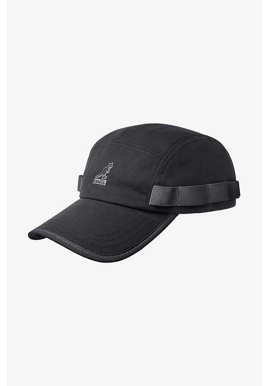 obrazek 1 Kangol czapka z daszkiem bawełniana Wax Utility 5 Panel kolor czarny z aplikacją K5329-BLACK