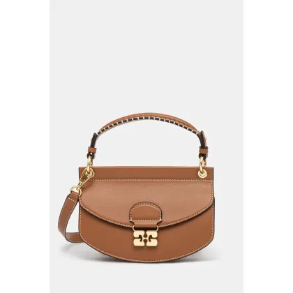 Zdjęcie GANNI torebka Apo-G Bag Mini Top Handle kolor brązowy A6351