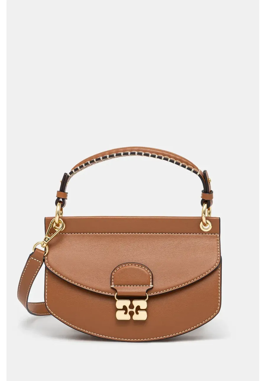 obrazek 1 GANNI torebka Apo-G Bag Mini Top Handle kolor brązowy A6351