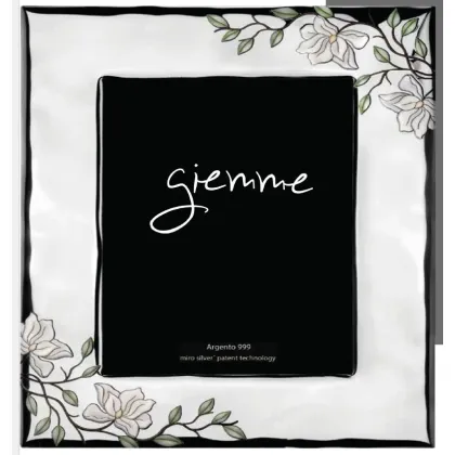 Picture Stylish silver photo frame 9x13 cm decorated with a plant motif