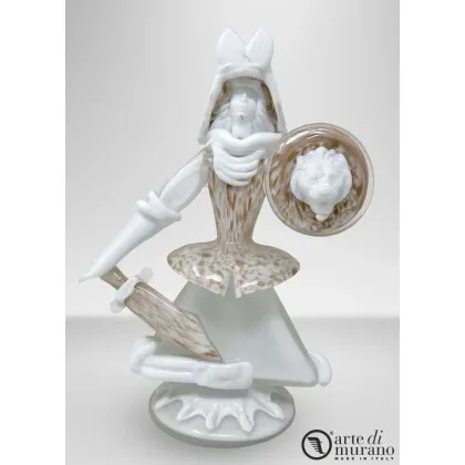 Zdjęcie Designerska japońska rzeźba samuraj w szkle Murano