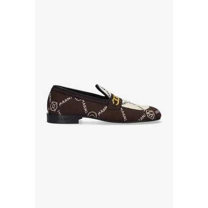 Zdjęcie Marni mokasyny Moccasin Shoe męskie kolor brązowy MOMR003802.P4601-BRAZOWY