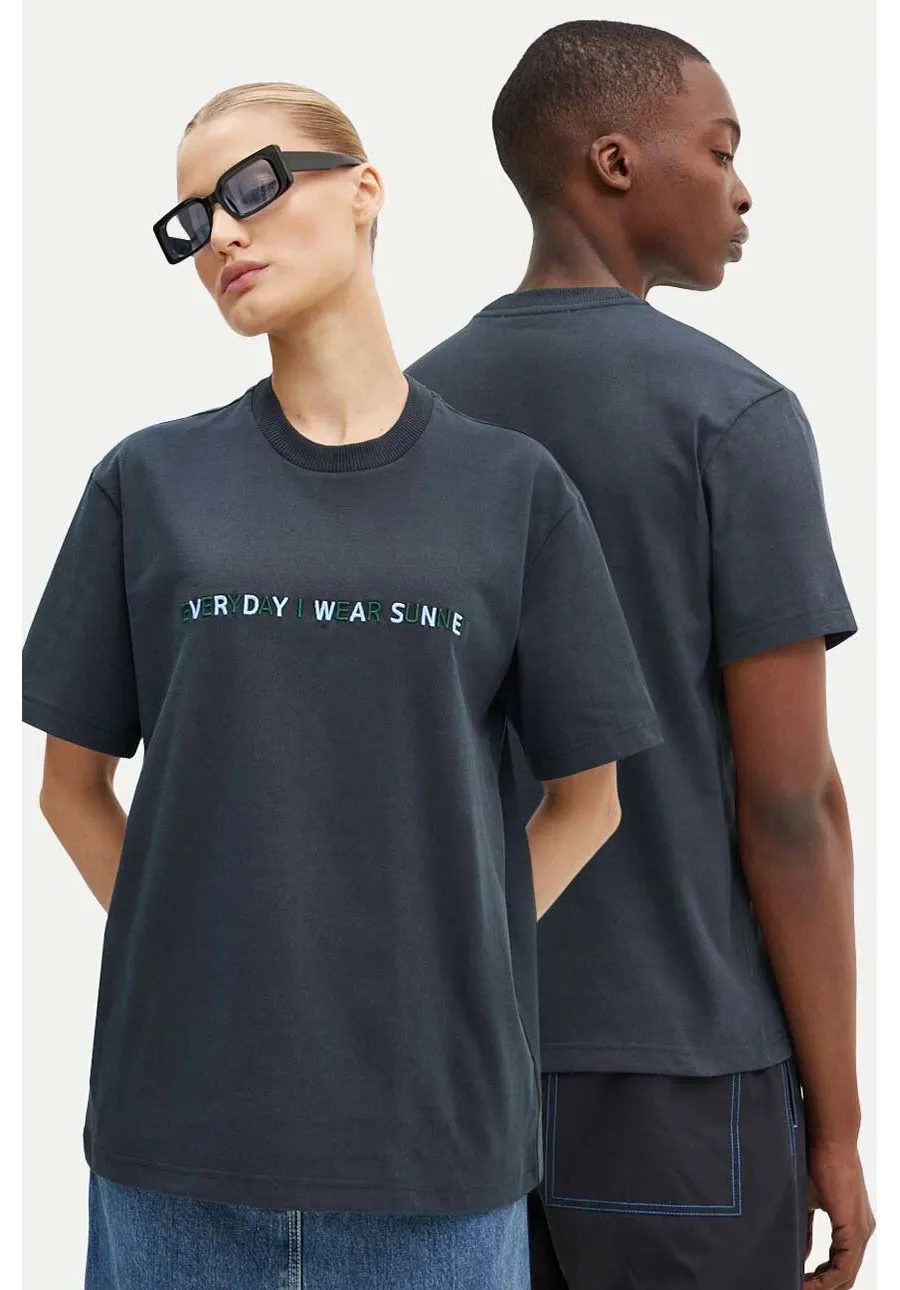 obrazek 1 Sunnei t-shirt bawełniany kolor granatowy z aplikacją RTWXJER007