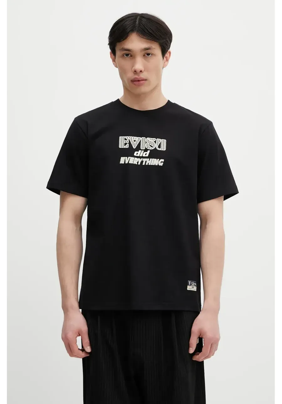 obrazek 1 Evisu t-shirt bawełniany Seagull-Daicock Printed SS męski kolor czarny z nadrukiem 2ESHTM5TS1152