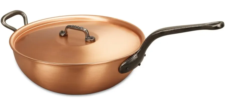 obrazek 3 Miedziana patelnia do risotto 28 cm z uchwytem pomocniczym + wkład