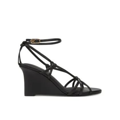 Zdjęcie Tommy Hilfiger Sandały Leather Knots Wedge Sandal FW0FW08417 Czarny
