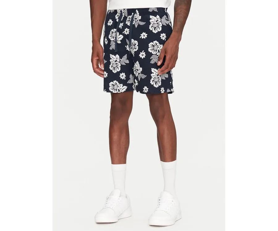 obrazek 1 Tommy Hilfiger Szorty materiałowe Slub Aop Beach DM0DM21947 Granatowy Regular Fit