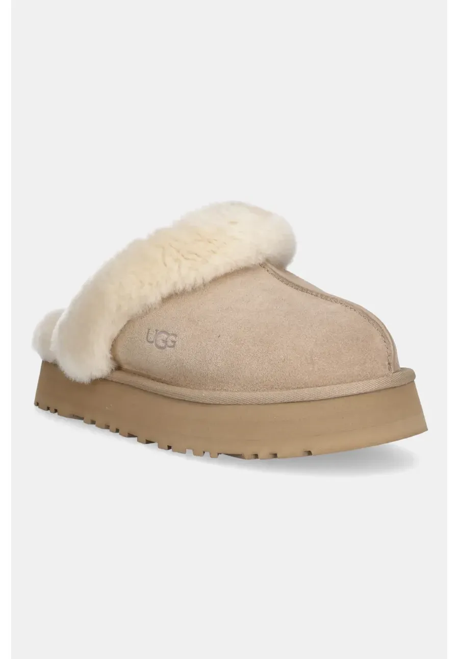 obrazek 1 UGG kapcie zamszowe Disquette kolor beżowy 1122550-SAN