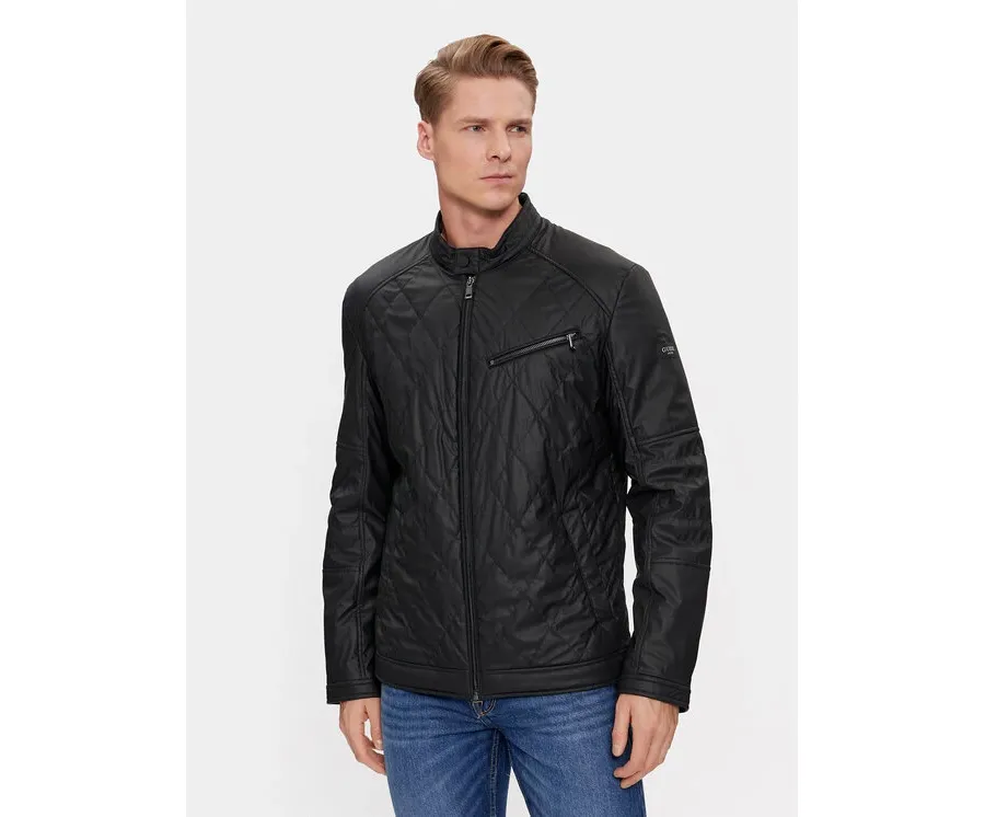obrazek 1 Guess Kurtka z imitacji skóry Quilted M4RL01 WFHD0 Czarny Regular Fit