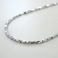 Zdjęcie Fasetowany naszyjnik męski z białego złota - 50 cm