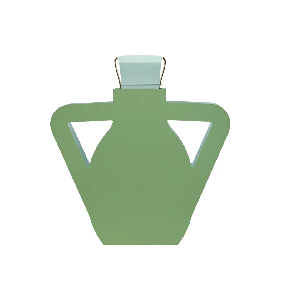 obrazek 1 Skórzany wazon Otto 9x41xH44 cm w oryginalnym kolorze eukaliptusa