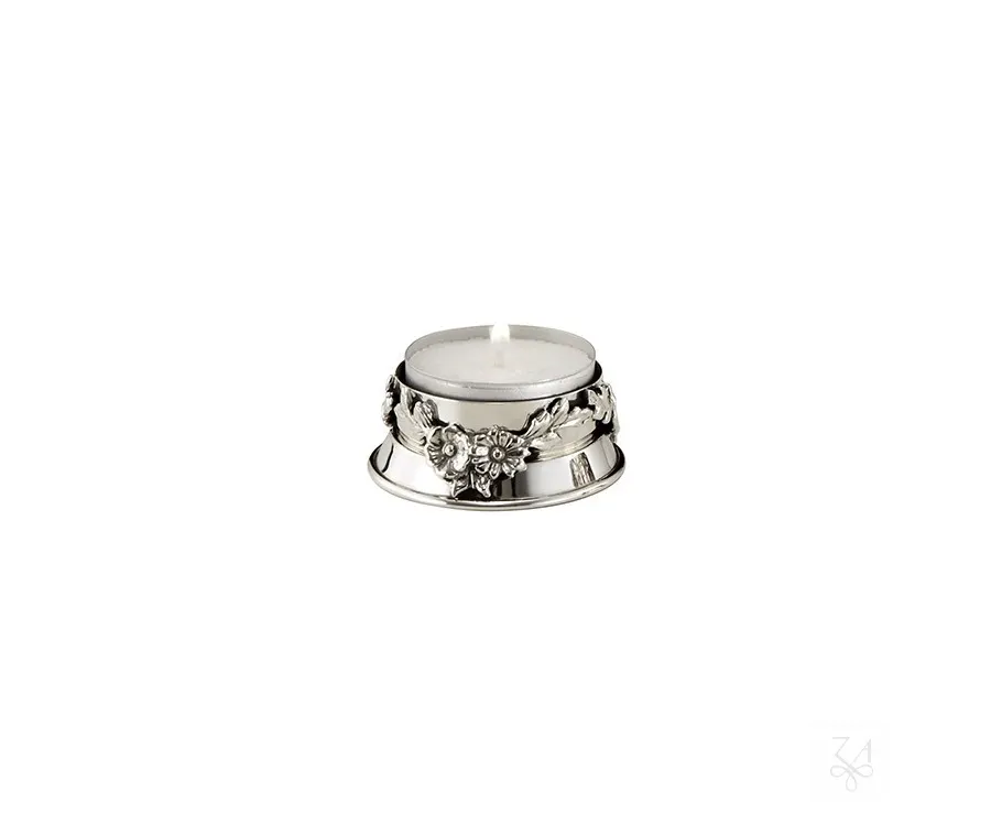 picture 1 Beautiful silver Fusione tea light candle holder with acanthus leaves - Zaramella Argenti