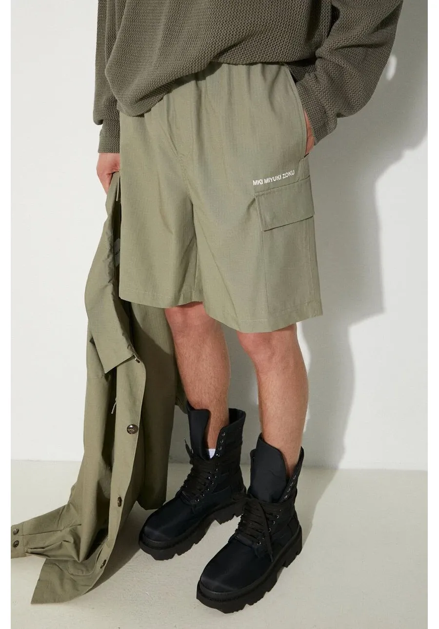 obrazek 1 MKI MIYUKI ZOKU szorty bawełniane Ripstop Cargo Shorts kolor zielony RIPSTOP.CARGO.SHORTS