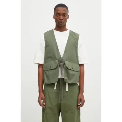 Zdjęcie Engineered Garments bezrękawnik Fowl Vest męski kolor zielony przejściowy OR120.CT010