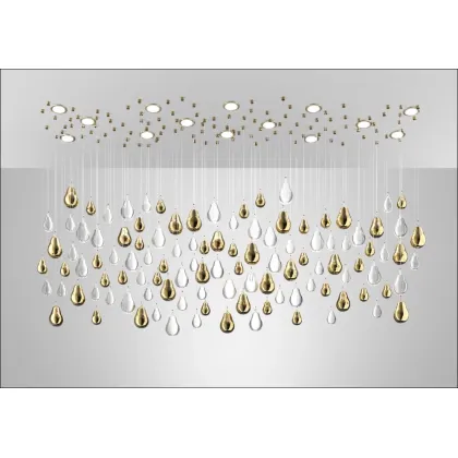 Zdjęcie Luksusowy żyrandol ze szkła Murano i detalami z 24-karatowego złota – Il Paralume Marina