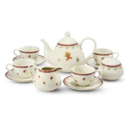 Zdjęcie Stylowy 11-częściowy zestaw do degustacji herbaty zdobiony motywem pierników – Leander