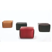 Picture Large handmade leather pouffe