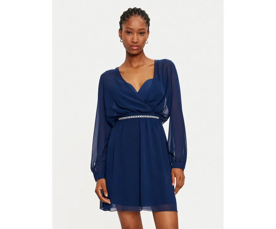 obrazek 1 Rinascimento Sukienka koktajlowa 1000769765898 Granatowy Regular Fit