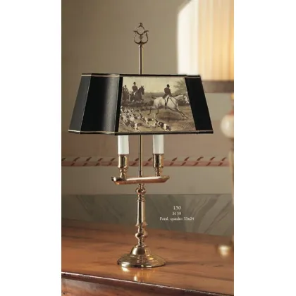 Picture Florentine lamp with shade and hunting prints – Il Paralume Marina