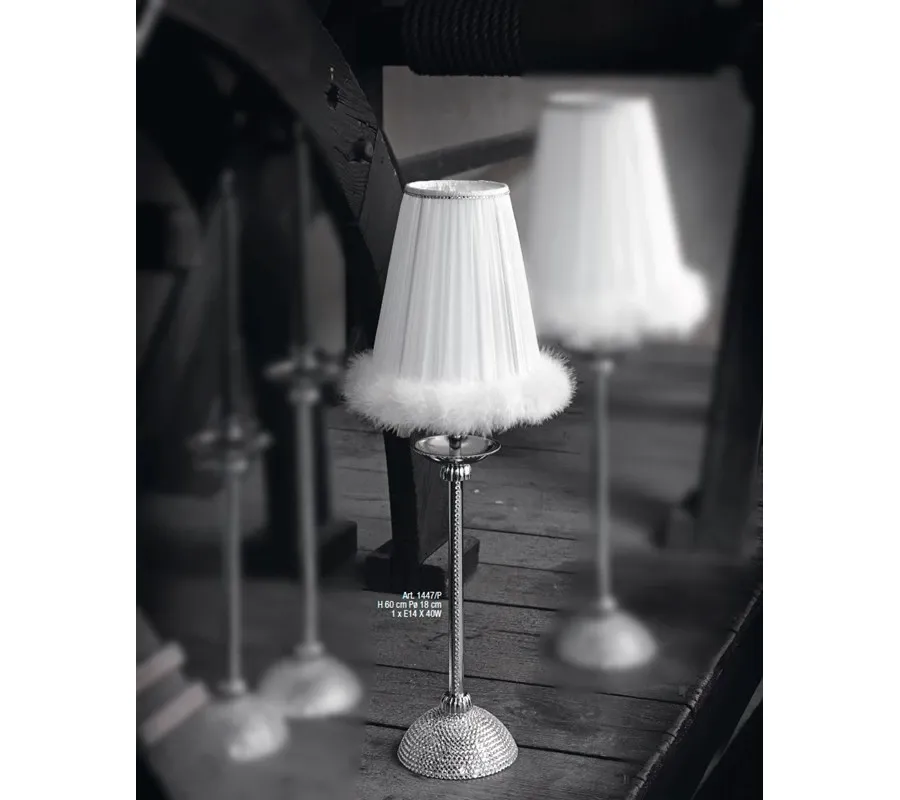 obrazek 1 Lampa stołowa z wstawkami Swarovskiego z szyfonowym abażurem na podszewce – Il Paralume Marina