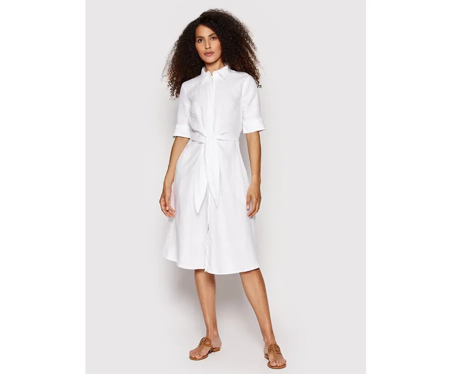 obrazek 1 Lauren Ralph Lauren Sukienka koszulowa 200831364001 Biały Regular Fit LAUREN RALPH LAUREN