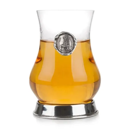 Zdjęcie Luksusowa szklanka do degustacji whisky z monogramem z literą „A” – prezent na wyjątkową okazję