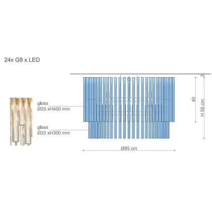 Zdjęcie Piękny okrągły żyrandol ze szkła i metalu - Il Paralume Marina
