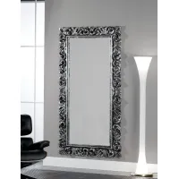 Picture Rectangular, lacquered mirror with silver and black finish - Zanini