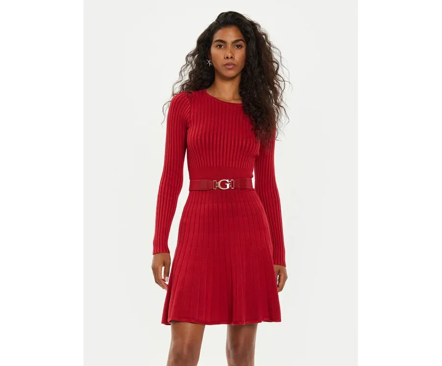 obrazek 1 Guess Sukienka dzianinowa W2BK29 Z2YJ2 Czerwony Regular Fit