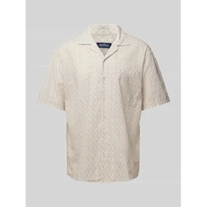 Zdjęcie Koszula lniana o kroju tailored fit ze wzorem na całej powierzchni