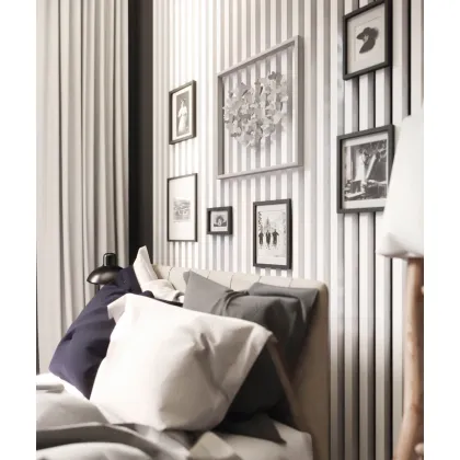 Zdjęcie 275x51x5,9 cm LD (9 lameli biały) panel akustyczny na płycie MDF 19 mm - dekoracja ścienna 3D