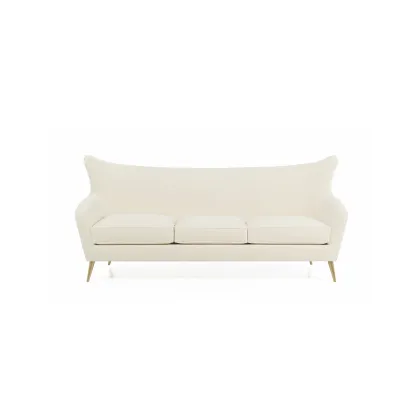 Picture Stylish white sofa with solid wood legs - Munna