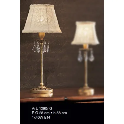 Picture A unique lamp with transparent pendants and a conical lace shade – Il Paralume Marina