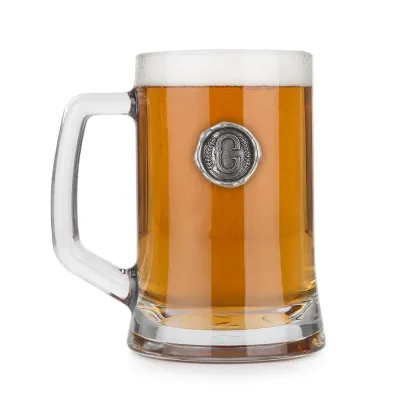 Zdjęcie Prezent – stylowy kufel do piwa z cynowym inicjałem - literą „C”