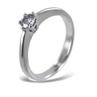 Picture Gold Solitaire ring with six prongs and a diamond