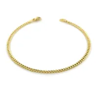Picture Men's yellow gold bracelet with a thin link in groumette