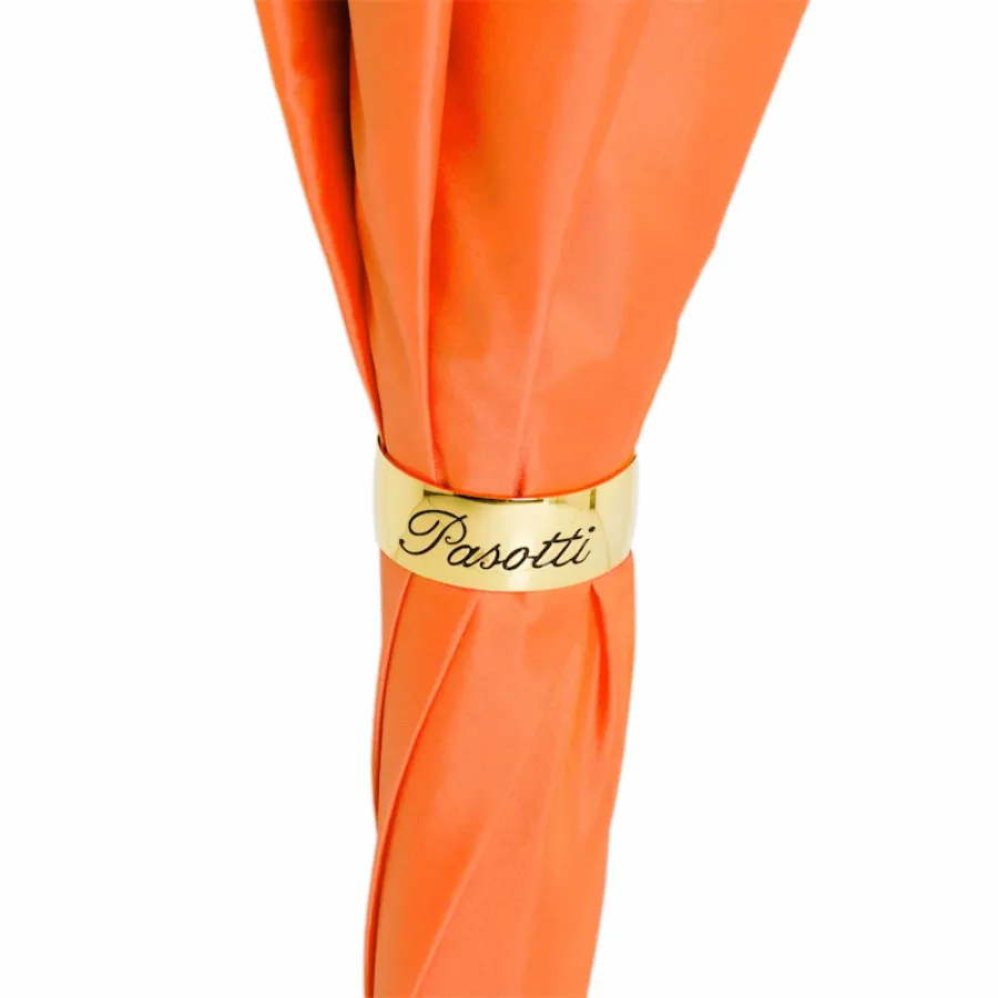 obrazek 6 Stylowy pomarańczowy parasol damski z motywem kwiatowym – Pasotti