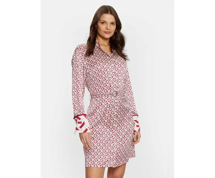 obrazek 1 Guess Sukienka koszulowa W5RK40 WF1T2 Różowy Regular Fit
