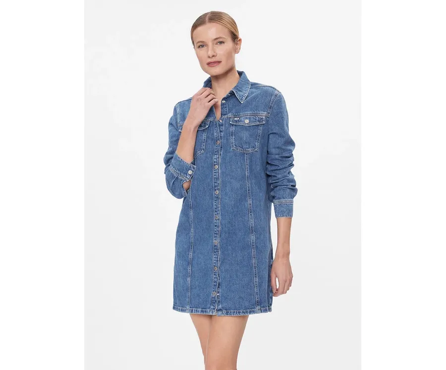 obrazek 1 Tommy Jeans Sukienka jeansowa Aline Ls Dress Ah5032 Ext DW0DW17542 Niebieski Regular Fit