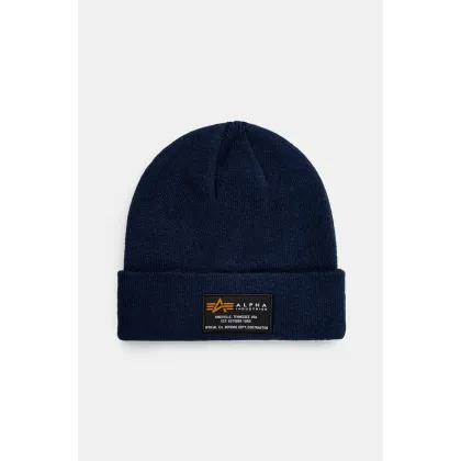 Zdjęcie Alpha Industries czapka Crew Beanie kolor granatowy 128924