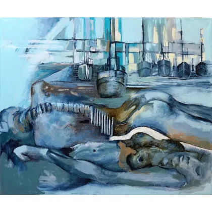 Zdjęcie Gdańsk-Gdynia, olej na płótnie 60x50 cm, seria Kosmiczny pył 2014,