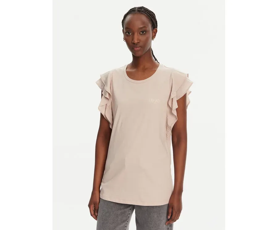 obrazek 1 Liu Jo Sport T-Shirt TA5178 J5904 Beżowy Regular Fit