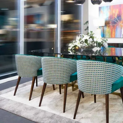 Picture A unique dinner table with a glass top by Epoca